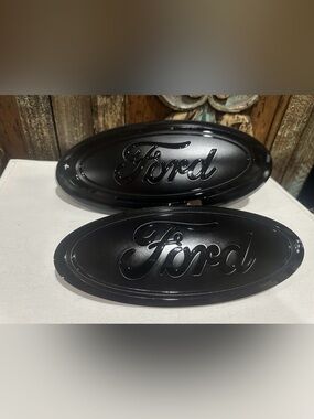 Custom 2021-2023 Ford F150 Matte & Gloss Black Front & Back Emblem Replacements